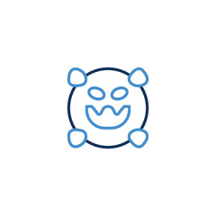 Icon Thin line blue color , Coronavirus icon set for infographic or website. New epidemic (2019-nCoV). Safety, health, remedies and prevention of viral diseases. Isolation. Vector illustration graphic