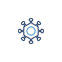 Icon Thin line blue color , Coronavirus icon set for infographic or website. New epidemic (2019-nCoV). Safety, health, remedies and prevention of viral diseases. Isolation. Vector illustration graphic