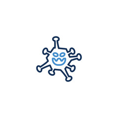 Icon Thin line blue color , Coronavirus icon set for infographic or website. New epidemic (2019-nCoV). Safety, health, remedies and prevention of viral diseases. Isolation. Vector illustration graphic
