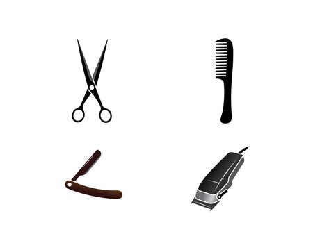 barbershop logo  icon set for bussines vector template