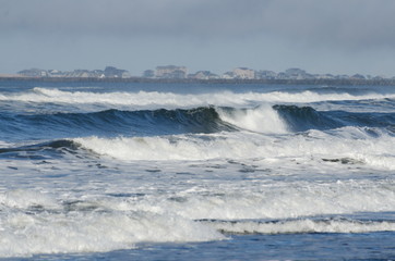 Stormy surf near Westport jetty