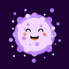 Corona Virus cartoon characters on color background Pathogen respiratory coronavirus 2019-nCoV from Wuhan, China. Suitable use for poster, element, mascot, emoji, emoticon. Covid-19, Sars, mers, flu, 