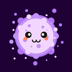 Corona Virus cartoon characters on color background Pathogen respiratory coronavirus 2019-nCoV from Wuhan, China. Suitable use for poster, element, mascot, emoji, emoticon. Covid-19, Sars, mers, flu, 