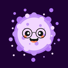 Corona Virus cartoon characters on color background Pathogen respiratory coronavirus 2019-nCoV from Wuhan, China. Suitable use for poster, element, mascot, emoji, emoticon. Covid-19, Sars, mers, flu, 