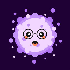 Corona Virus cartoon characters on color background Pathogen respiratory coronavirus 2019-nCoV from Wuhan, China. Suitable use for poster, element, mascot, emoji, emoticon. Covid-19, Sars, mers, flu, 