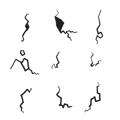 hand drawn doodle crack illustration element with cartoon art style vector