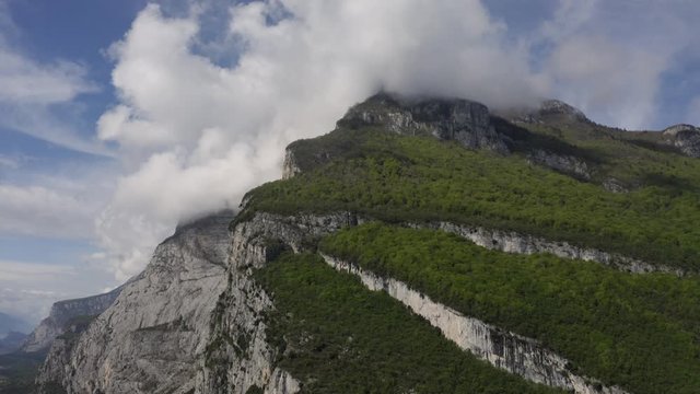 beautiful tuscany rock in cloud aerial scenery