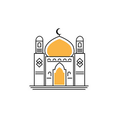 islamic mosque logo vector icon template