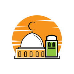 islamic mosque logo vector icon template