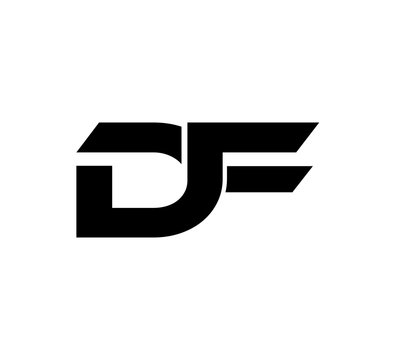 Initial 2 letter Logo Modern Simple Black DF