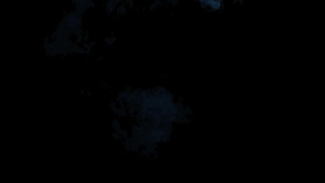 Blue smoke black background verses developing smoke with alpha channel 4K resolution.