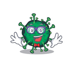 Super Funny Geek bat coronavirus cartoon character design