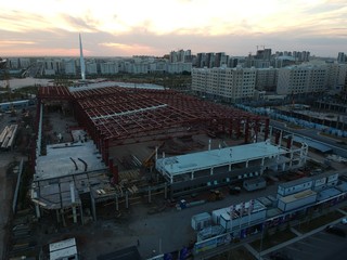 Big construction site in a modern city