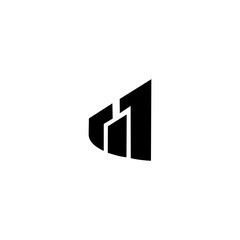 M Building Letter Logo Design Vector Template