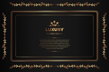 Luxury background. abstract black gold. black gold frame modern simple creative elegant with space of text can be used for Ramadan Islamic arabesque celebration invitation
