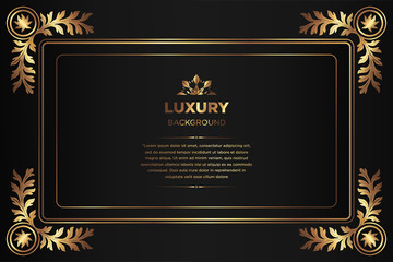 Luxury background. abstract black gold. black gold frame modern simple creative elegant with space of text can be used for Ramadan Islamic arabesque celebration invitation
