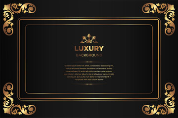 Luxury background. abstract black gold. black gold frame modern simple creative elegant with space of text can be used for Ramadan Islamic arabesque celebration invitation