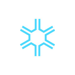 hexagon technology icon. Letter a round logo.