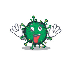 A picture of crazy face bat coronavirus mascot design style