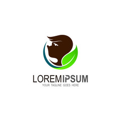 Kids logo with leaf icon template, Medical logo