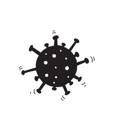 hand drawn corona virus illustration with doodle style vector isolated