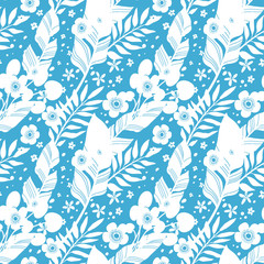 abstract flowers and leaves