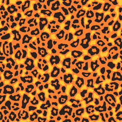 Cheetah or leopard skin pattern, repeating seamless vector texture. Animal print for textile design