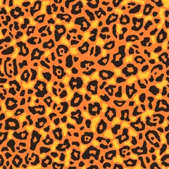 Papier peint Orange Motif de peau de guépard ou de léopard, répétant la texture vectorielle continue. Imprimé animalier pour le design textile