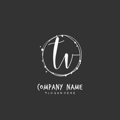 Handwritten initial letter T V TV for identity and logo. Vector logo template with handwriting and signature style.