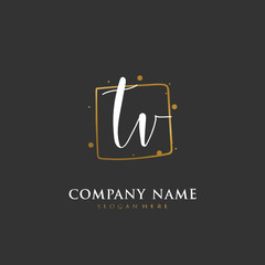 Handwritten initial letter T V TV for identity and logo. Vector logo template with handwriting and signature style.