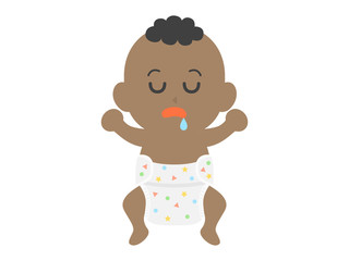 昼寝している黒人の赤ちゃん