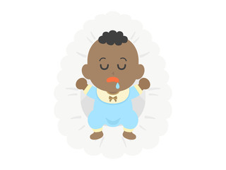 昼寝している黒人の赤ちゃん