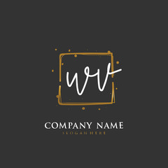 Handwritten initial letter W V WV for identity and logo. Vector logo template with handwriting and signature style.