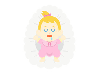 昼寝している白人の赤ちゃん