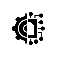 Microchip Glyph Vector icon Illustration.