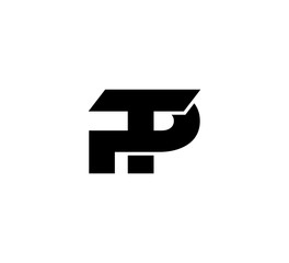 Initial 2 letter Logo Modern Simple Black TP PT