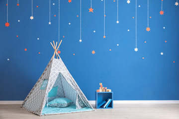 Play tent in interior of children's room