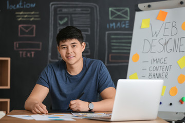 Portrait of male IT designer in office