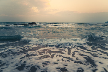 Sea and beach in the evening ,Sea view and evening