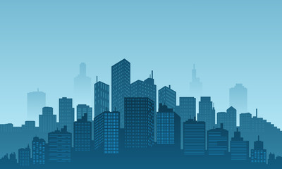 Obraz premium Silhouette of apartment building in the downtown.