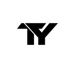 Initial 2 letter Logo Modern Simple Black TY