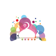 islamic mosque logo vector icon template