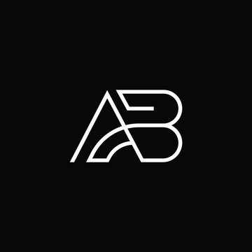 Minimal elegant monogram art logo. Outstanding professional trendy awesome artistic AB BA initial based Alphabet icon logo. Premium Business logo White color on black background