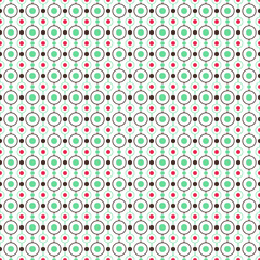 Abstract vector seamless pattern with color circles and rings.