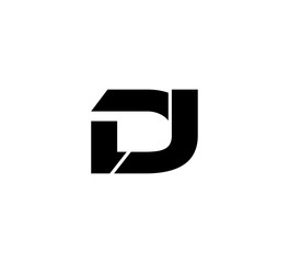Initial 2 letter Logo Modern Simple Black DJ