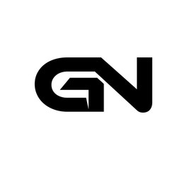 Initial 2 letter Logo Modern Simple Black GN