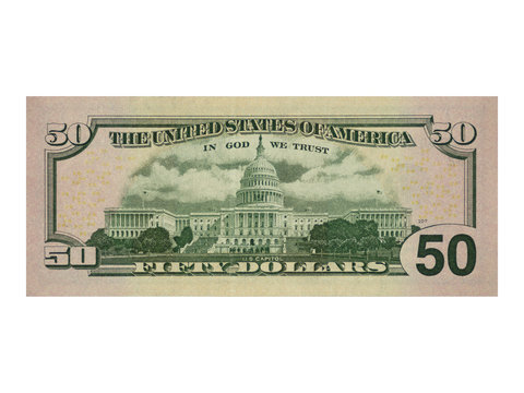 Colorful background with money US dollars of different value. Top view of business concept with finance for banks. American banknotes 5, 10, 50, 100 dollars backdrop