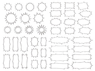 爆発叫び系シンプルなふきだしセット