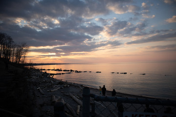 Obraz premium sunset on the lake