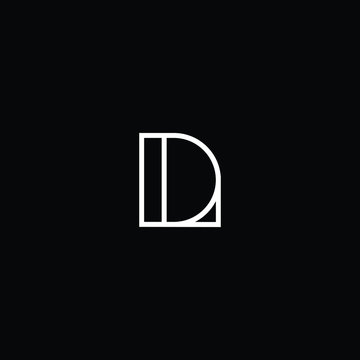Minimal elegant monogram art logo. Outstanding professional trendy awesome artistic DL LD initial based Alphabet icon logo. Premium Business logo White color on black background